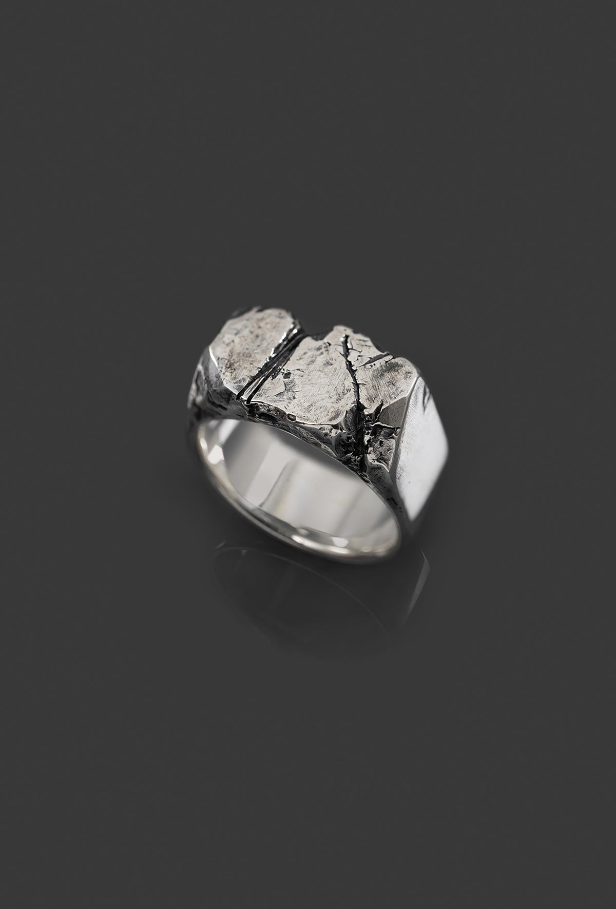 CRAKK-RING hand-carved sterling silver ring