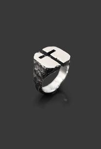 CRUCIAT-RING bague en argent sterling sculptée à la main