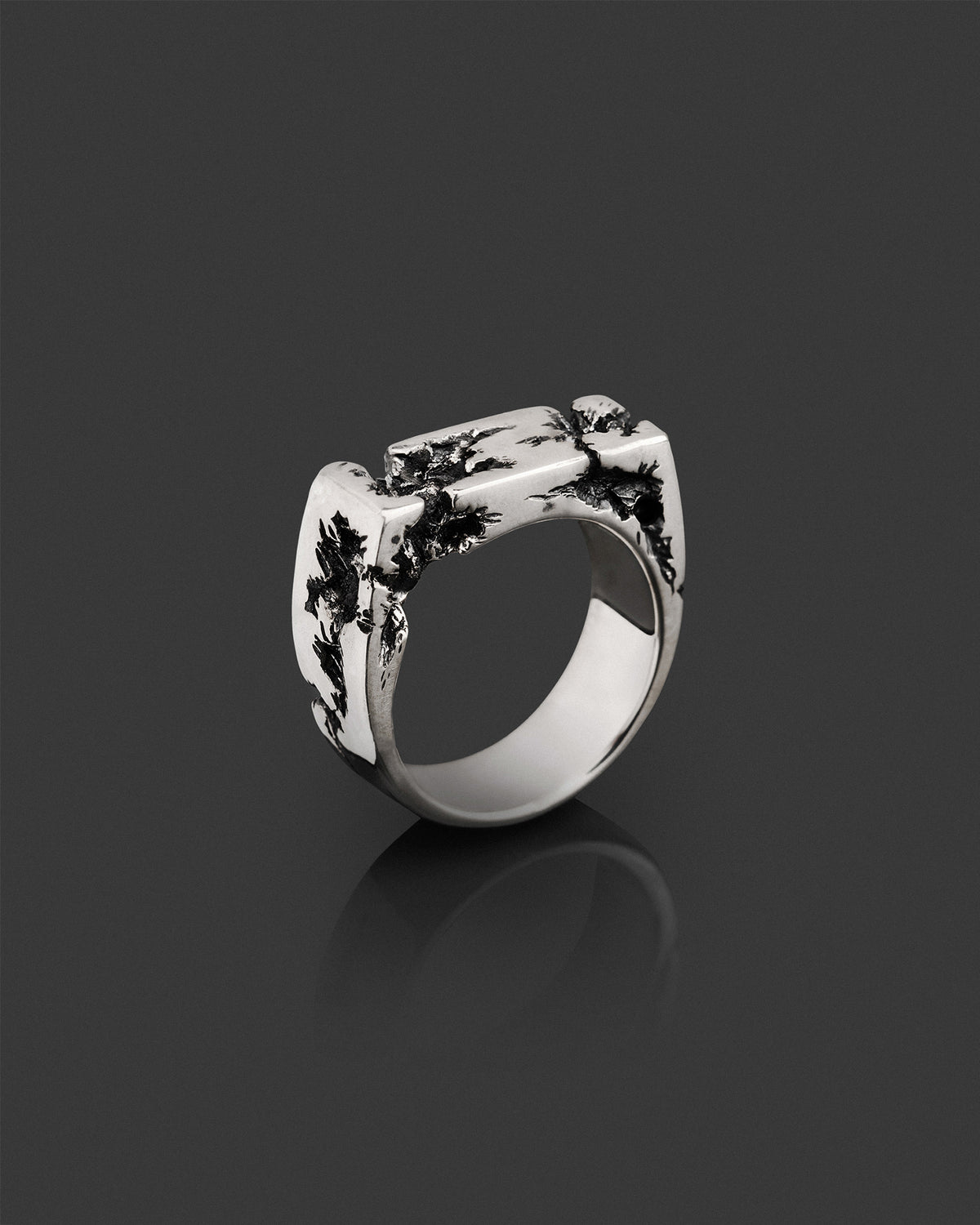 DECAY-SIGNET hand-carved sterling silver signet ring