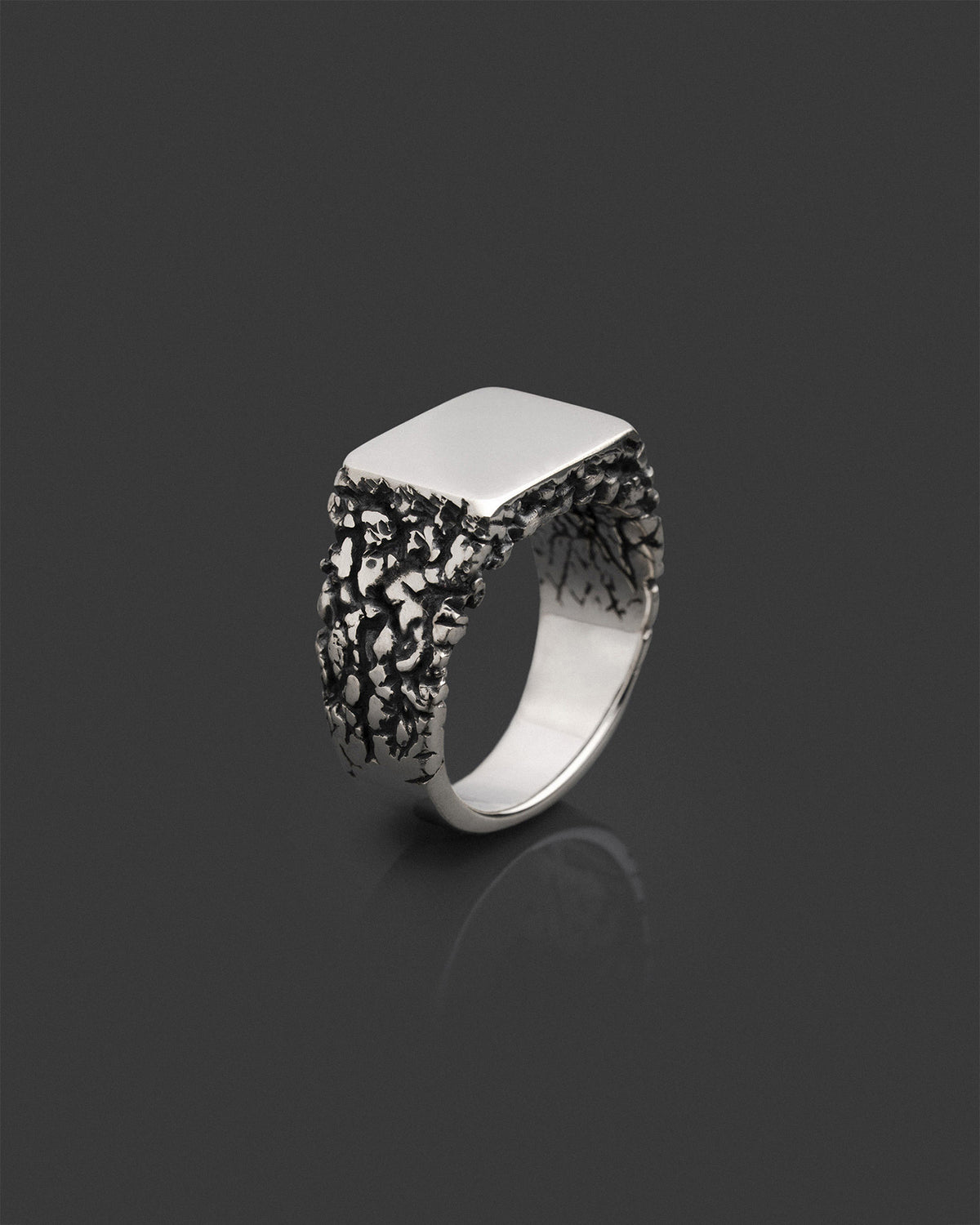 ELEPH-SIGNET hand-carved sterling silver signet ring
