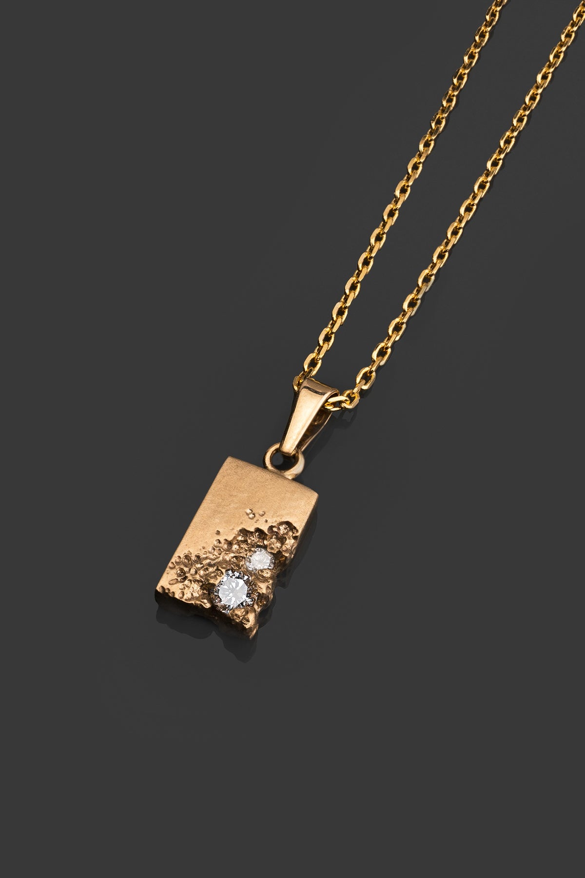 GOLD-LUMIDH-PENDANT pendentif en or 14 carats massif avec des diamants