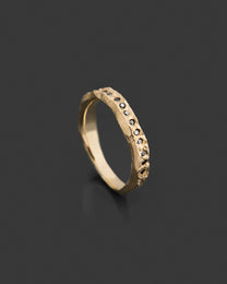 GOLD-RAVERM-RING hand-carved solid gold ring