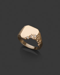 GOLD-TROENU hand-carved solid gold ring