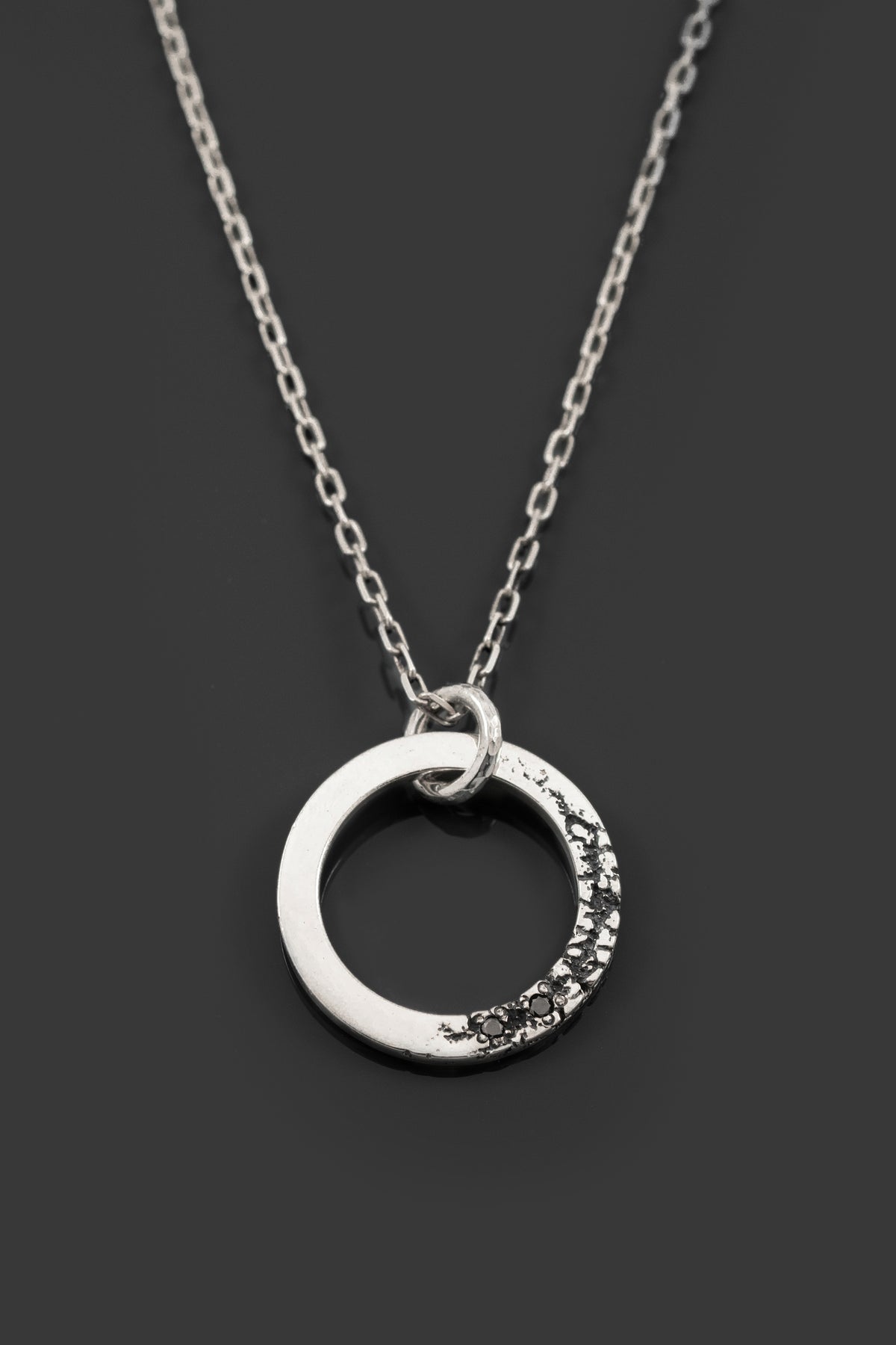 KZEN-PENDANT sterling silver pendant with black diamonds