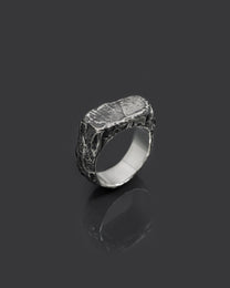 MALTD-SIGNET chevalière en argent sterling aux formes fondues