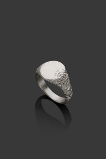 OREAND-SIGNET-RING chevalière en argent sterling sculptée à la main