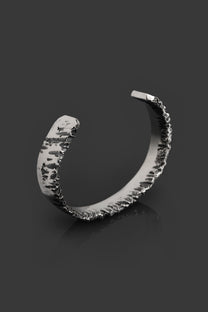 WAETR-BRACELET bracelet jonc ouvert érodé en argent sterling
